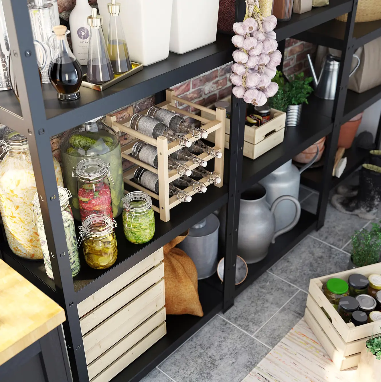 Стеллаж Ikea Bror 234x55x190 (Черный) - 3