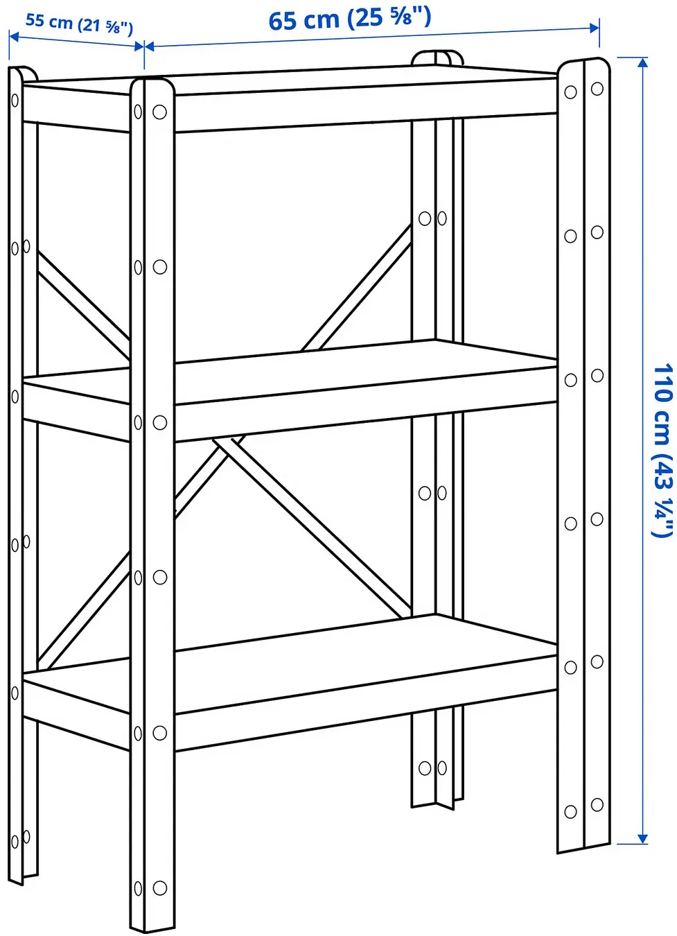 Стеллаж Ikea Bror 234x55x190 (Черный) - 5