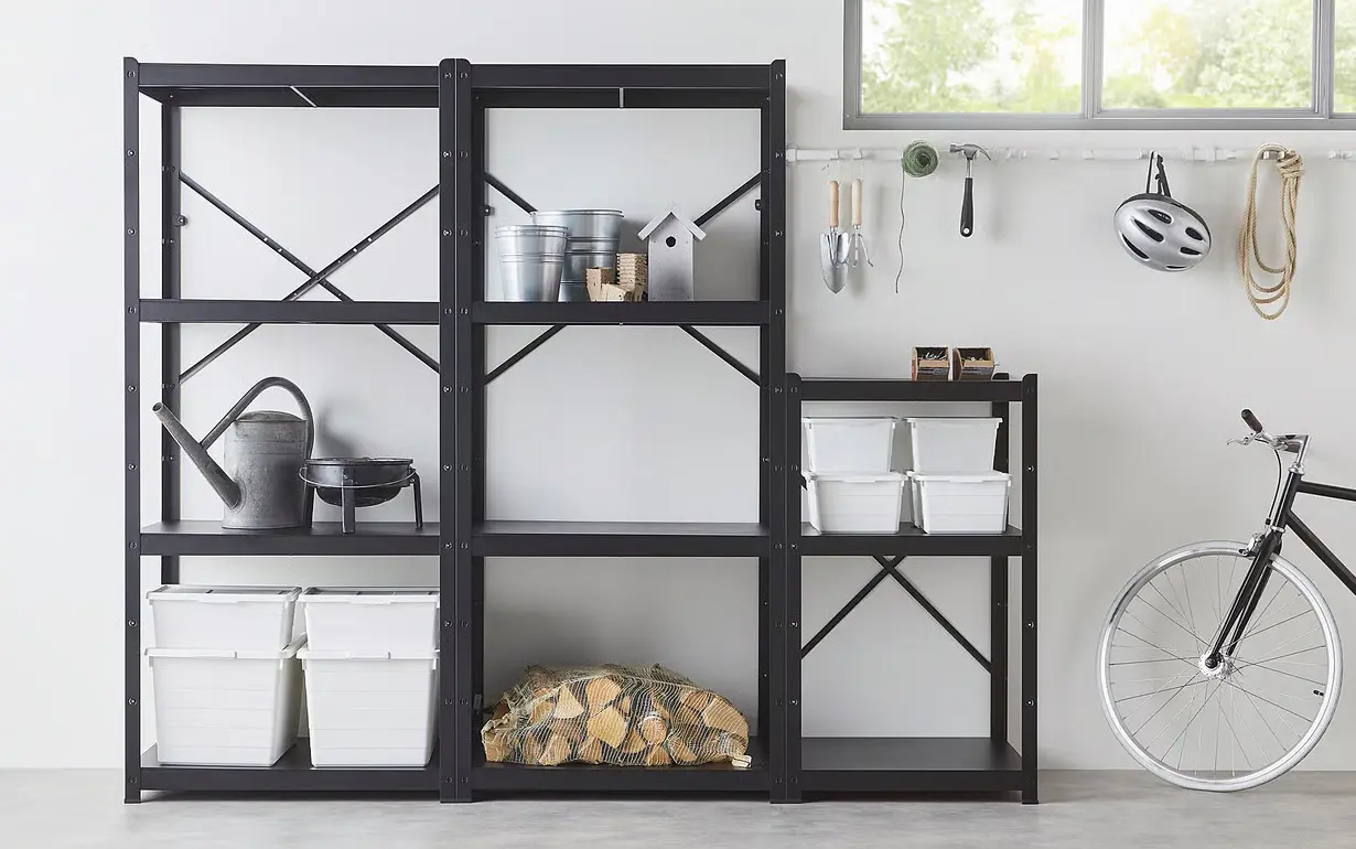 Стеллаж Ikea Bror 234x55x190 (Черный)