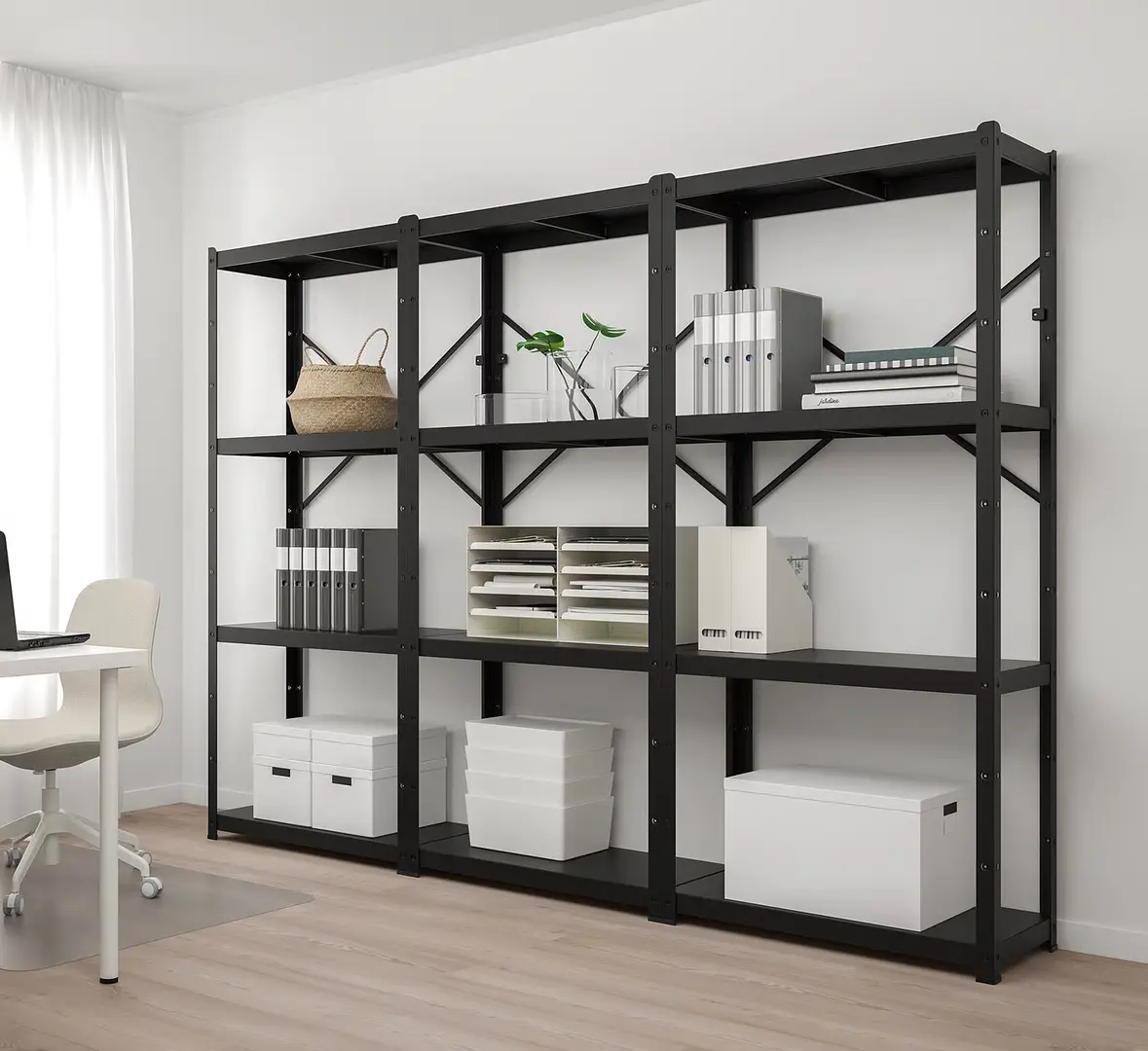 Стеллаж Ikea Bror 254x40x190 (Черный)
