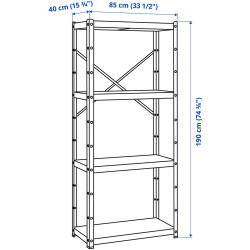 Стеллаж Ikea Bror 40x85x190 (Черный) Thumb