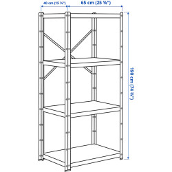 Стеллаж Ikea Bror 65x40x190 (Черный) Thumb