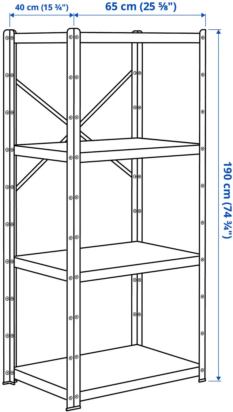 Стеллаж Ikea Bror 65x40x190 (Черный) - 3
