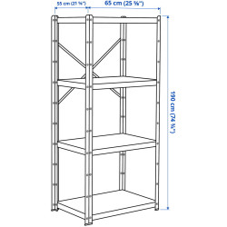 Стеллаж Ikea Bror 65x55x190 (Черный) Thumb