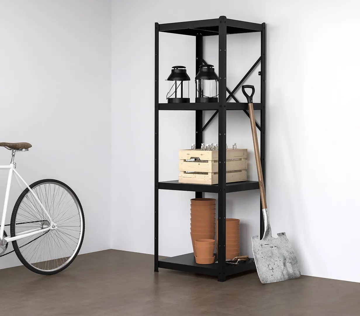 Стеллаж Ikea Bror 65x55x190 (Черный)