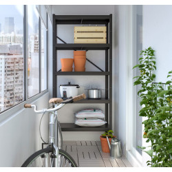 Стеллаж Ikea Bror 85x40x190 (Черный)