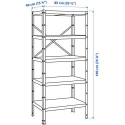 Стеллаж Ikea Bror 85x40x190 (Черный) Thumb