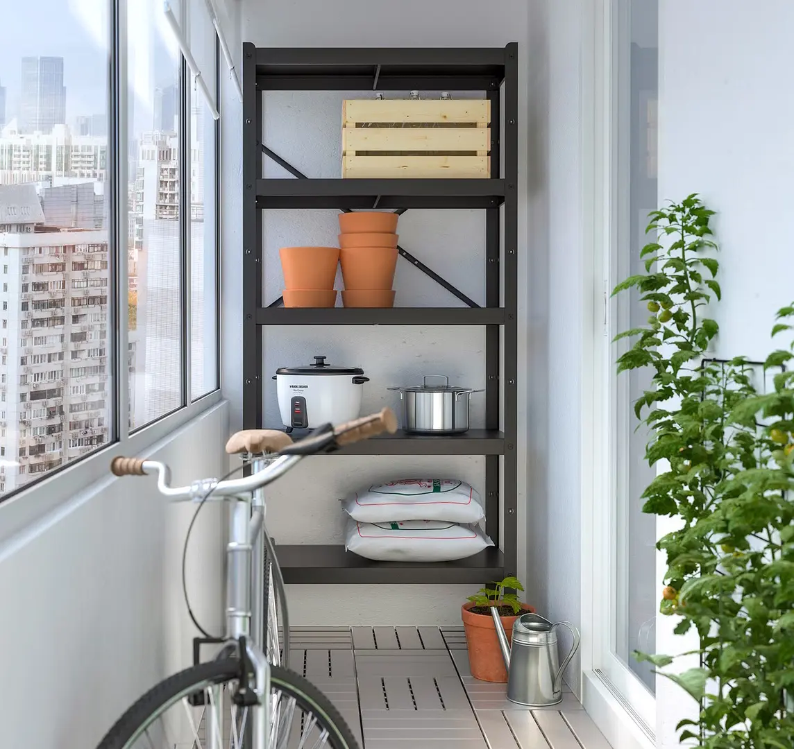 Стеллаж Ikea Bror 85x40x190 (Черный)