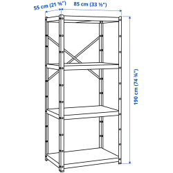 Стеллаж Ikea Bror 85x55x190 (Черный) Thumb