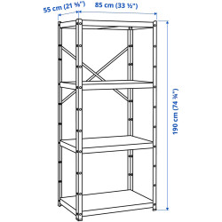 Стеллаж Ikea Bror 85x55x190 (Черный) Thumb