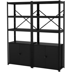 Etajera Ikea Bror cu corpuri 170x40x190 (Negru) Thumb