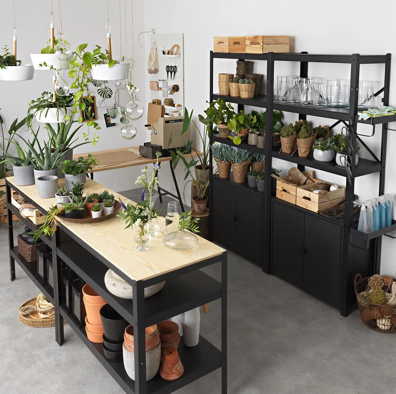 Etajera Ikea Bror cu corpuri 170x40x190 (Negru) - 3