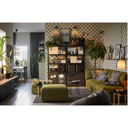 Etajera Ikea Bror cu corpuri 170x40x190 (Negru) Thumb