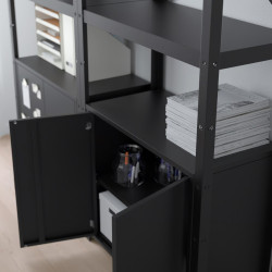 Etajera Ikea Bror cu corpuri 170x40x190 (Negru) Thumb