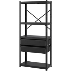 Etajera Ikea Bror cu sertare/polite 85x40x190 (Negru) Thumb