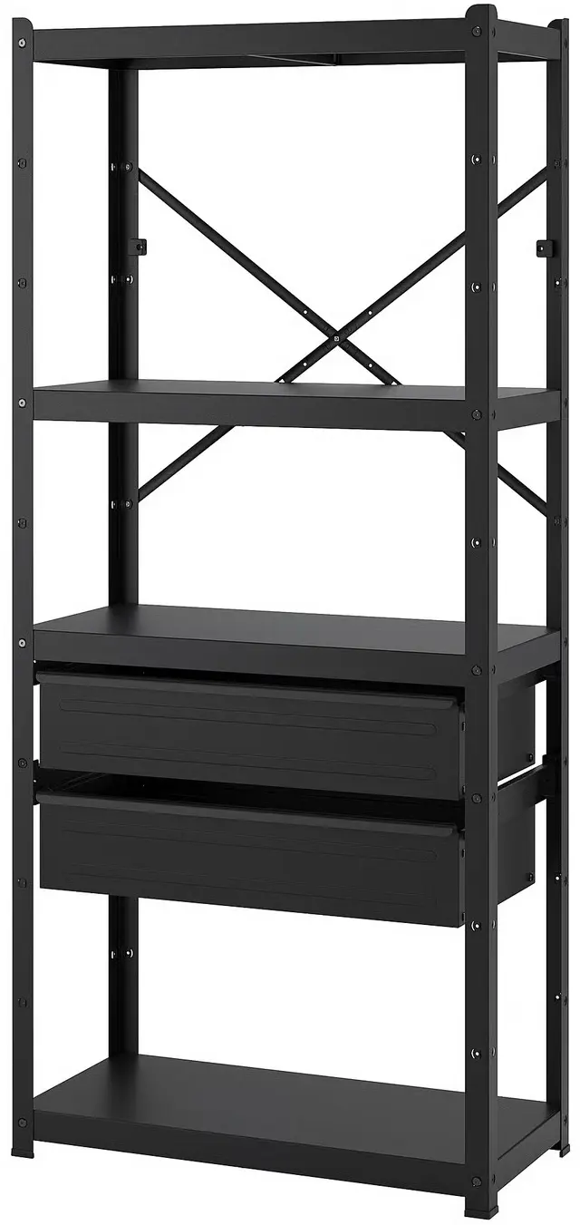 Etajera Ikea Bror cu sertare/polite 85x40x190 (Negru) - 2