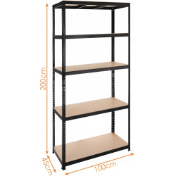 Стеллаж Iso Trade 27342 220x100x45 (Black) Thumb