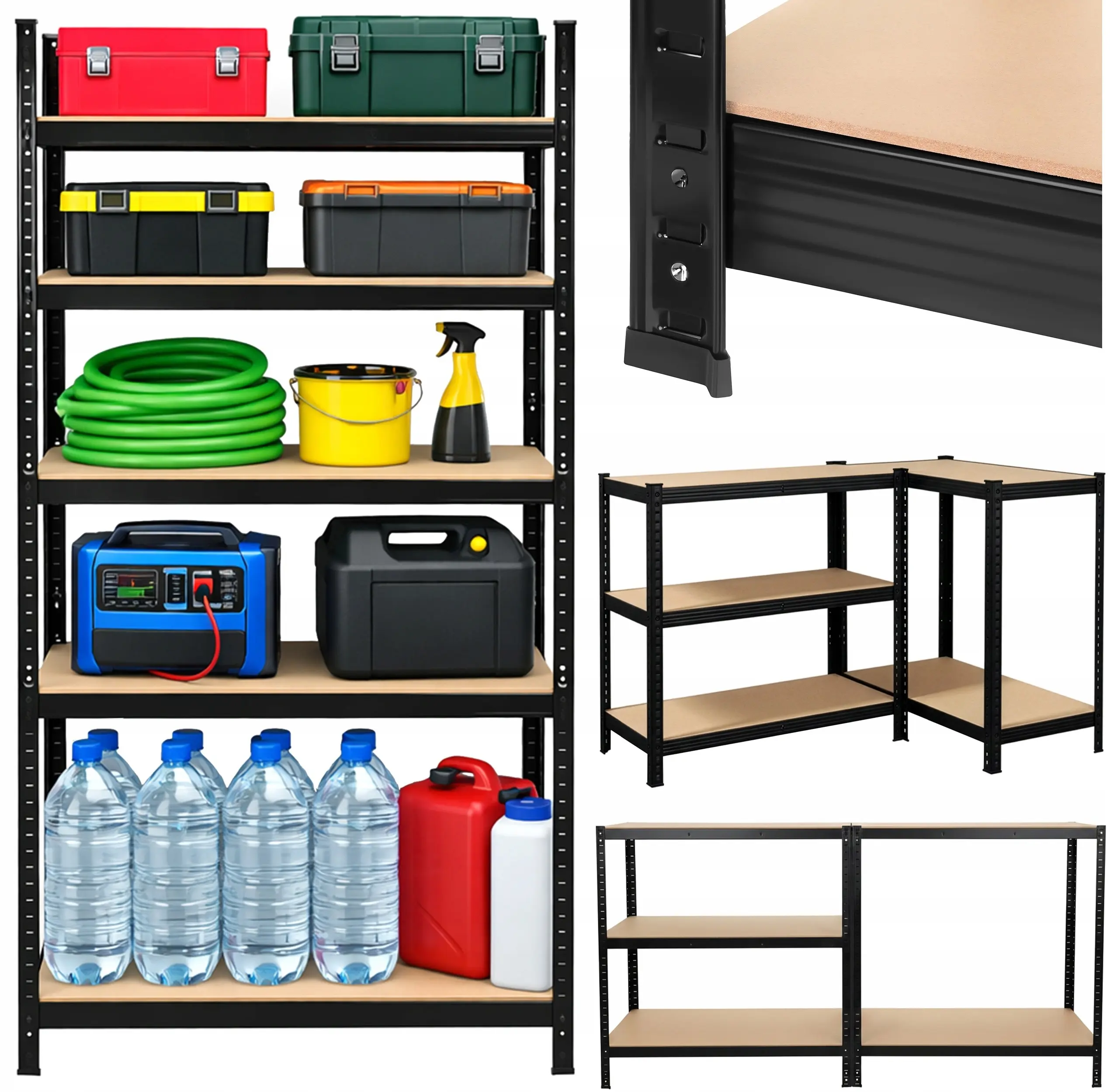 Стеллаж Iso Trade 27342 220x100x45 (Black) - 9