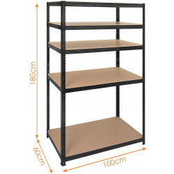 Стеллаж Iso Trade 27510 180x100x60 (Black) Thumb