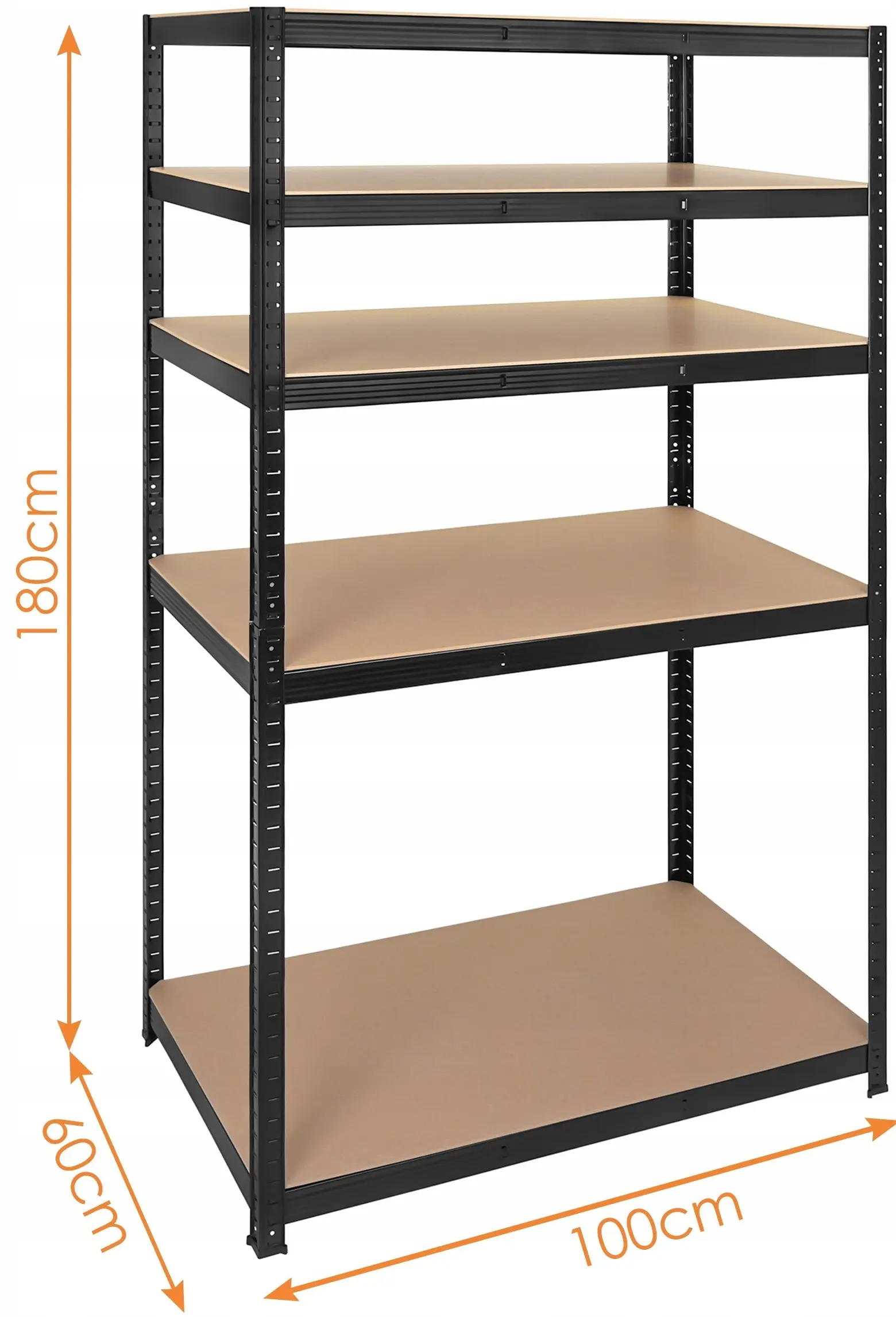 Стеллаж Iso Trade 27510 180x100x60 (Black) - 11