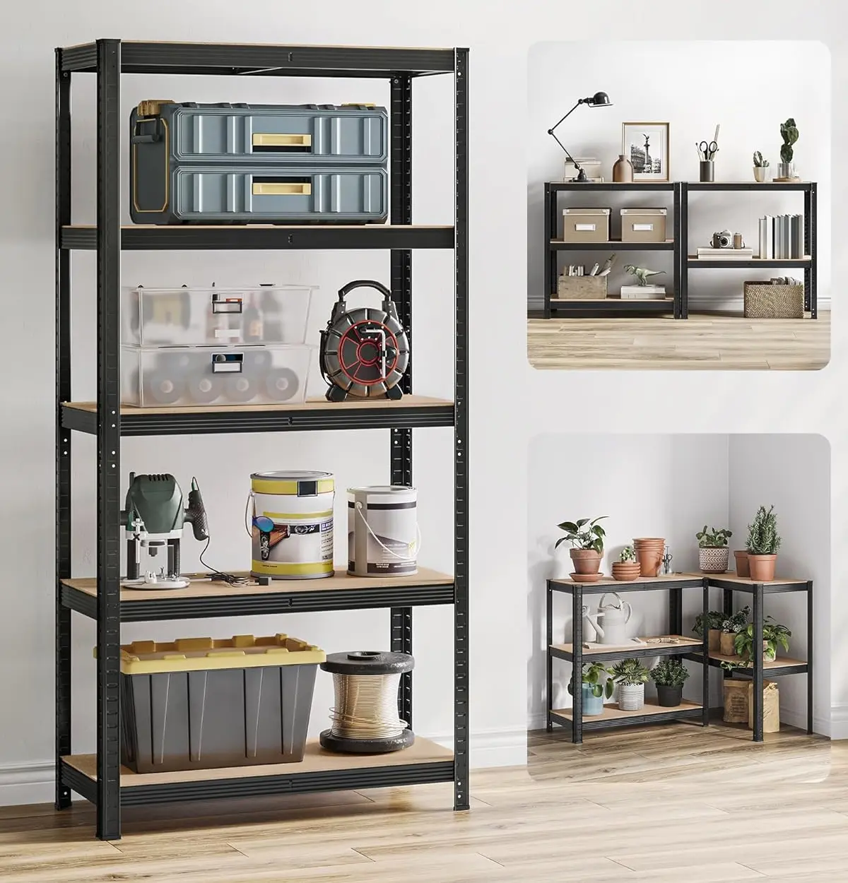 Набор стеллажей Songmics GLR040B02 (Black) - 3