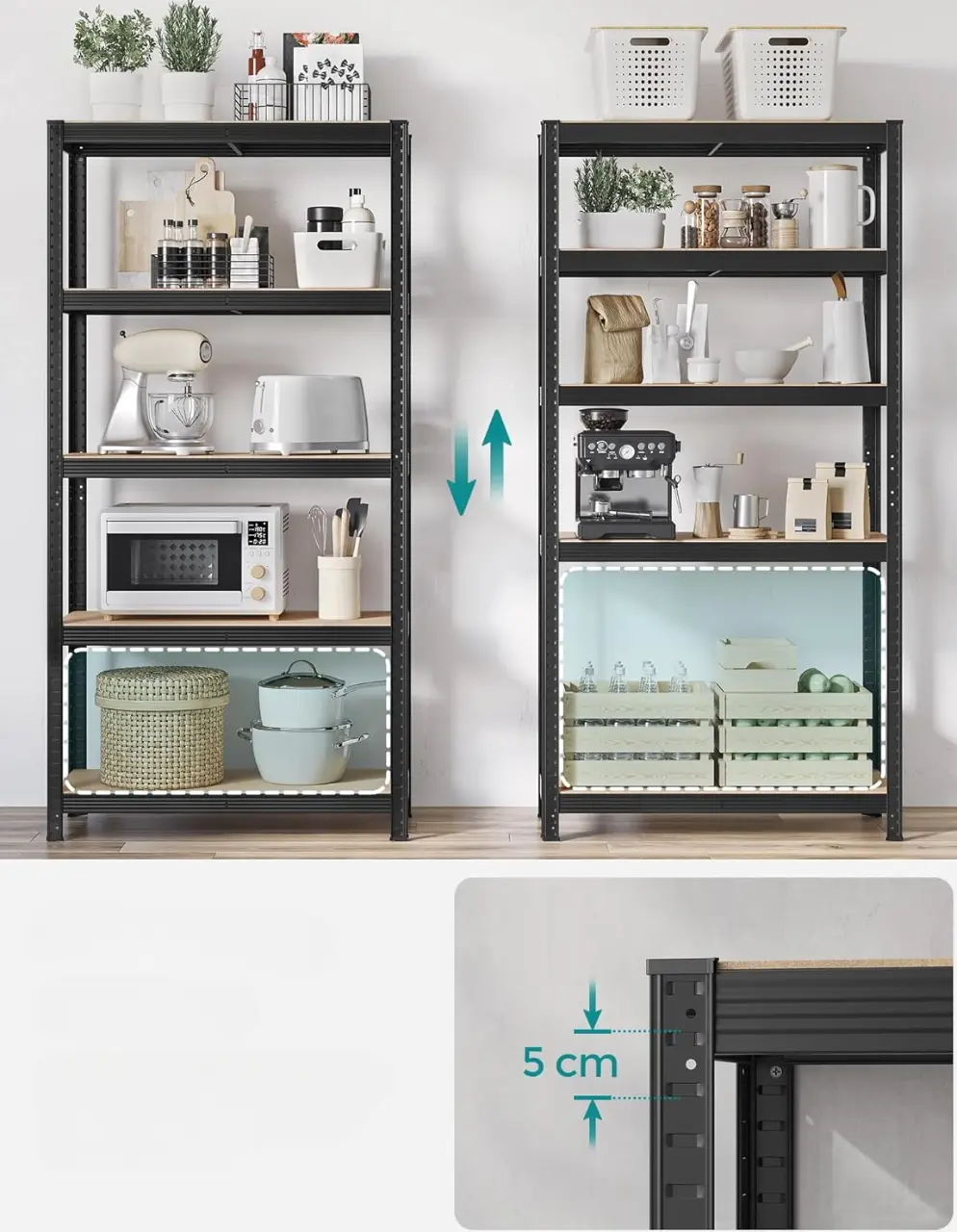 Набор стеллажей Songmics GLR040B02 (Black) - 4