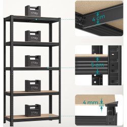 Набор стеллажей Songmics GLR040B02 (Black) Thumb