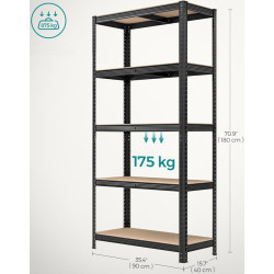 Набор стеллажей Songmics GLR040B02 (Black) Thumb