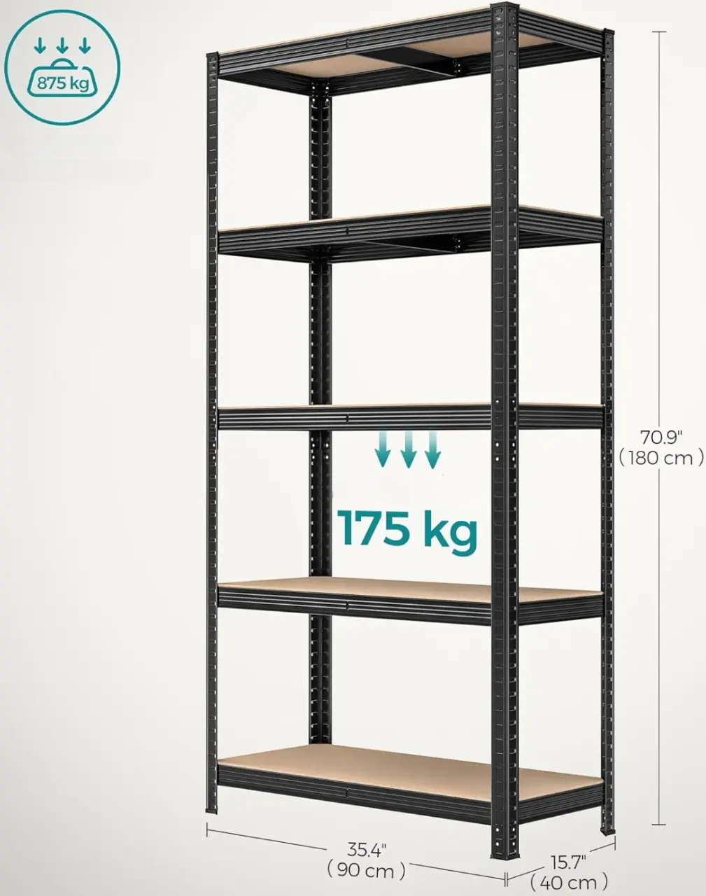 Набор стеллажей Songmics GLR040B02 (Black) - 6