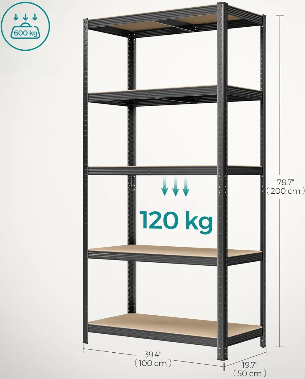 Стеллаж Songmics GLR050B01 (Black) - 6