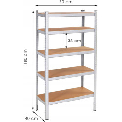 Etajera Springos HA5161 180x90x40 (Silver) Thumb