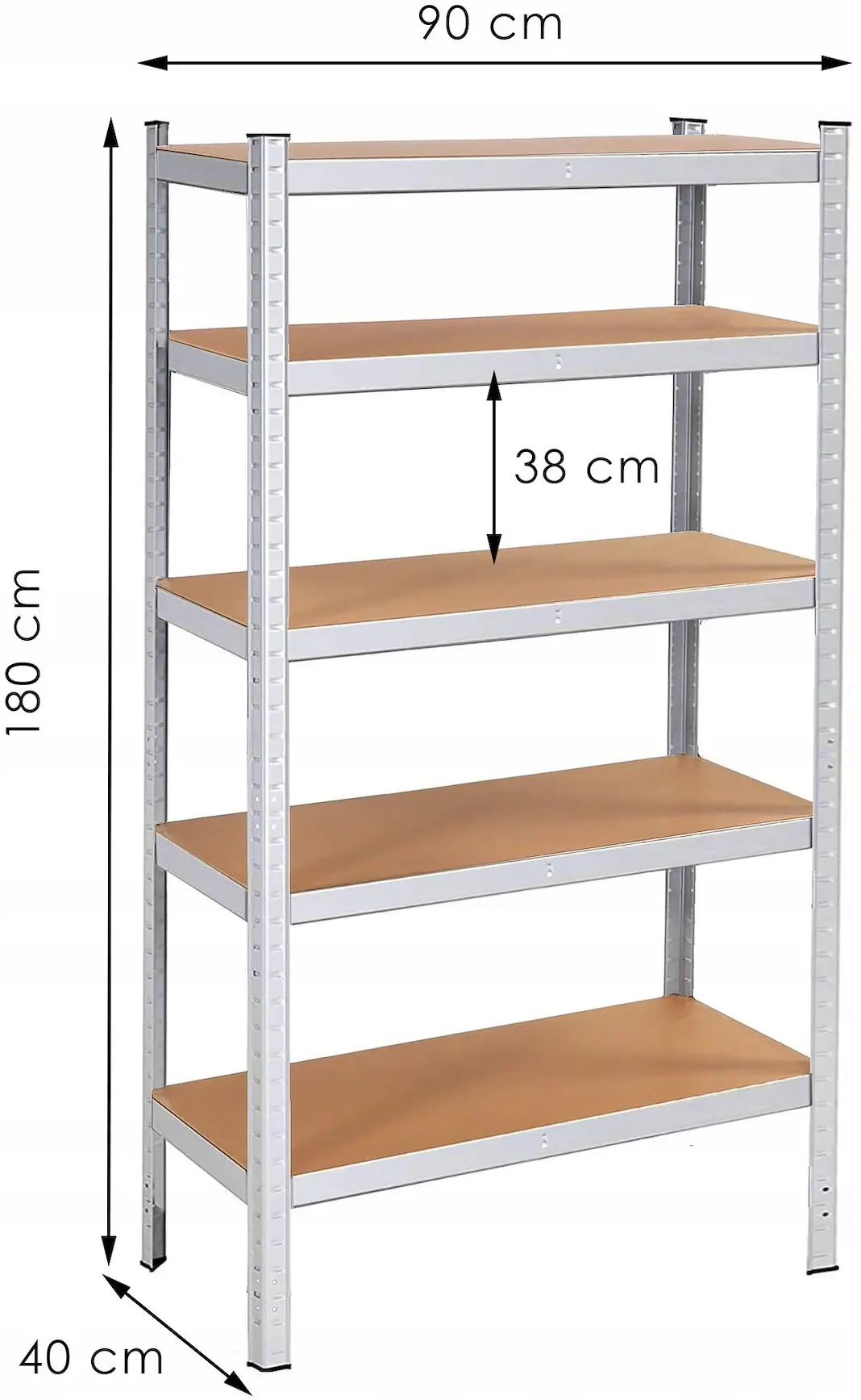 Etajera Springos HA5161 180x90x40 (Silver) - 7