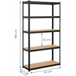 Etajera Springos HA5162 180x90x40 (Black) Thumb