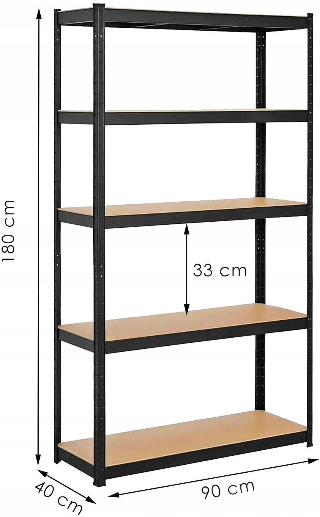 Etajera Springos HA5162 180x90x40 (Black) - 8
