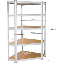Etajera Springos HA5214 180x90x40 (Silver) Thumb
