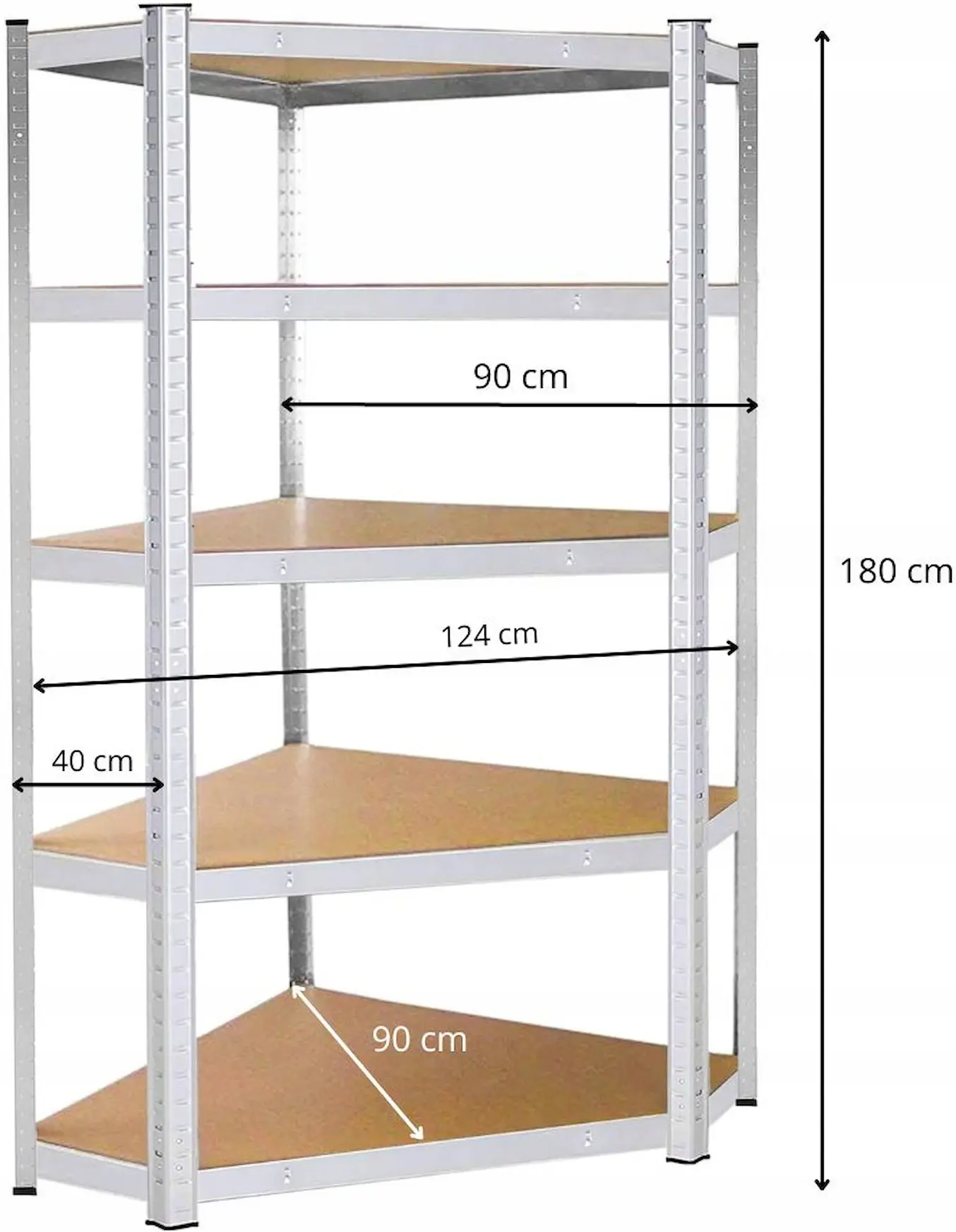 Etajera Springos HA5214 180x90x40 (Silver) - 7