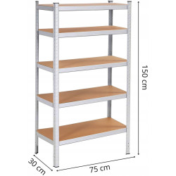 Etajera Springos HA5260 150x75x30 (Silver) Thumb