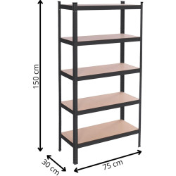 Etajera Springos HA5261 150x75x30 (Black) Thumb