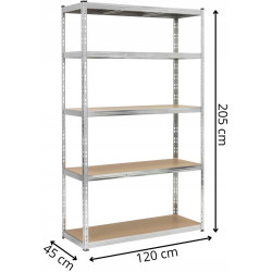 Стеллаж Springos HA5280 120x205x45 (Silver) Thumb
