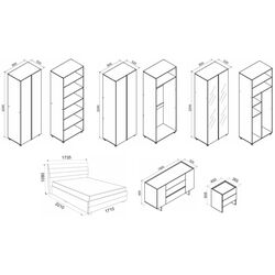 Спальня Ambianta Kosmo III (Артизан/Кремовый/Бежевый) Thumb