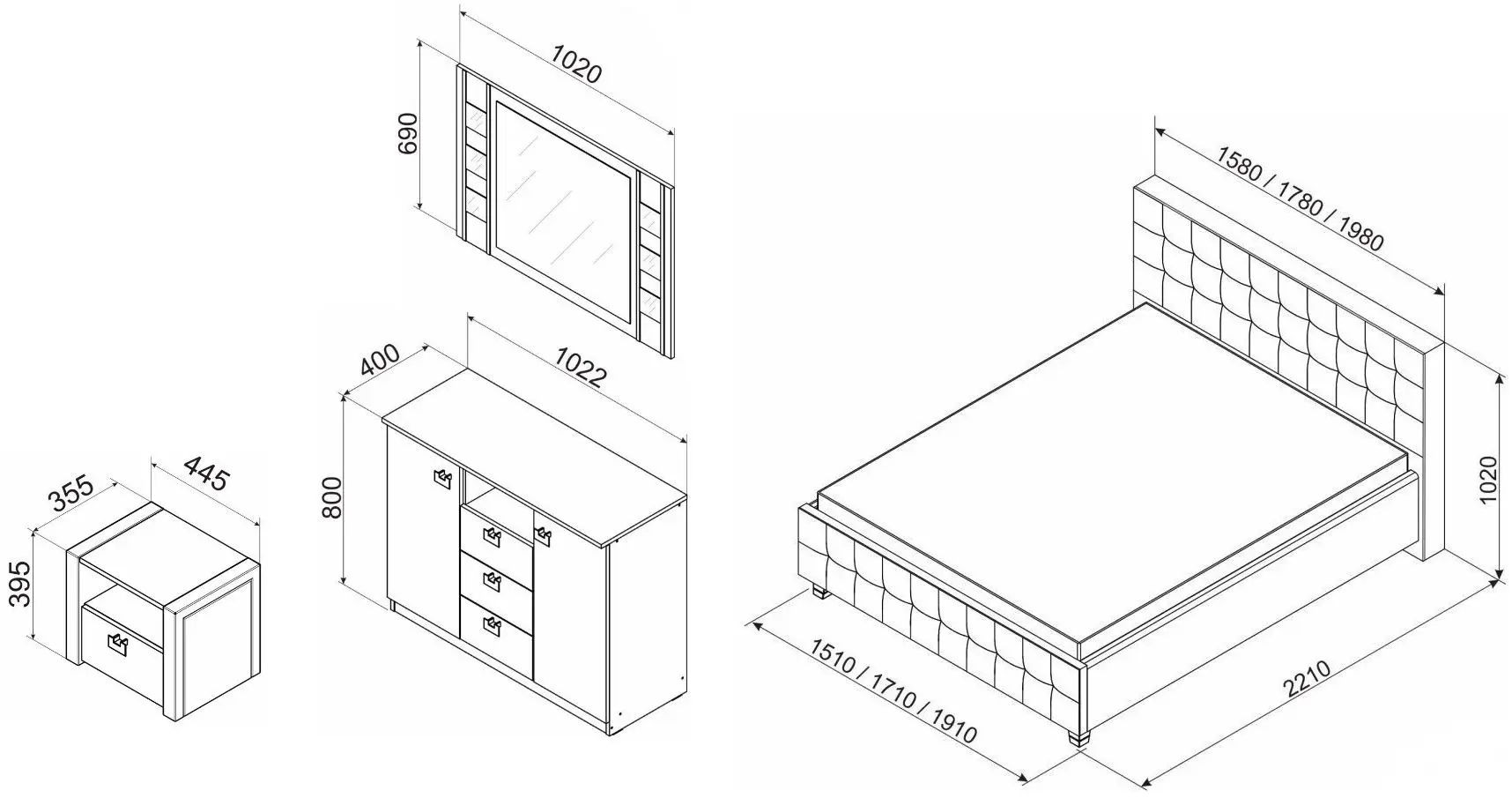 Спальня Ambianta Rio IV (Графит/Бежевый)