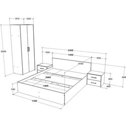 Dormitor Haaus Malmo V1 140x200 (Artisan Oak/Clay) Thumb