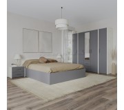 Спальня Haaus Malmo V10  140x200 cm (Anthracite/White Oak)