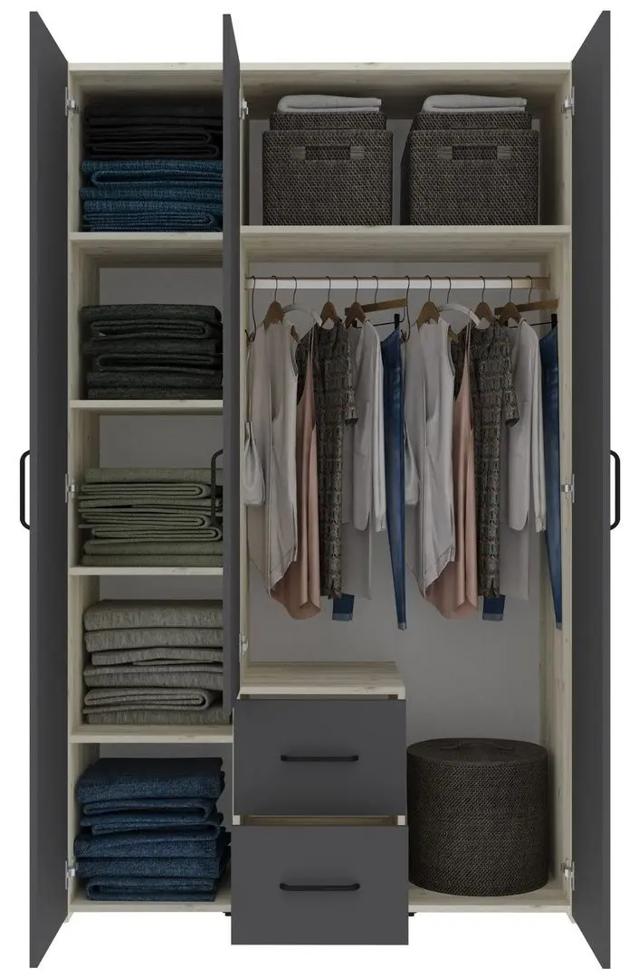 Спальня Haaus Malmo V10  140x200 cm (Anthracite/White Oak)