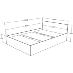 Спальня Haaus Malmo V10  140x200 cm (Anthracite/White Oak) Thumb