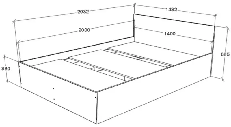 Спальня Haaus Malmo V10  140x200 cm (Anthracite/White Oak)