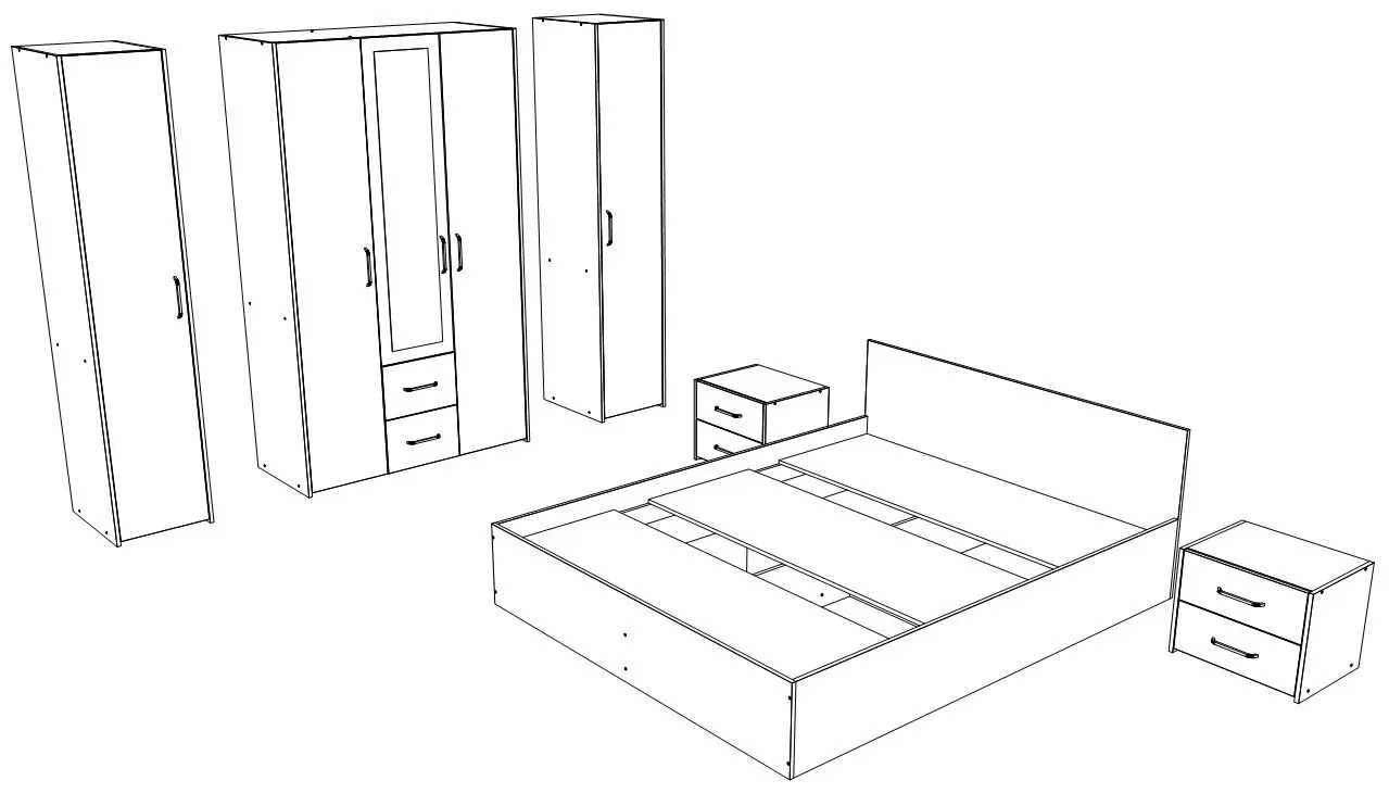 Спальня Haaus Malmo V10 160x200 (Anthracite/White Oak)