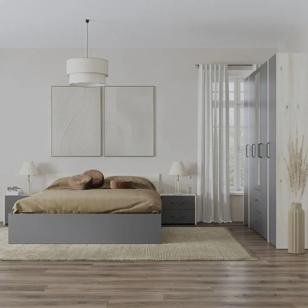 Спальня Haaus Malmo V10 160x200 (Anthracite/White Oak)