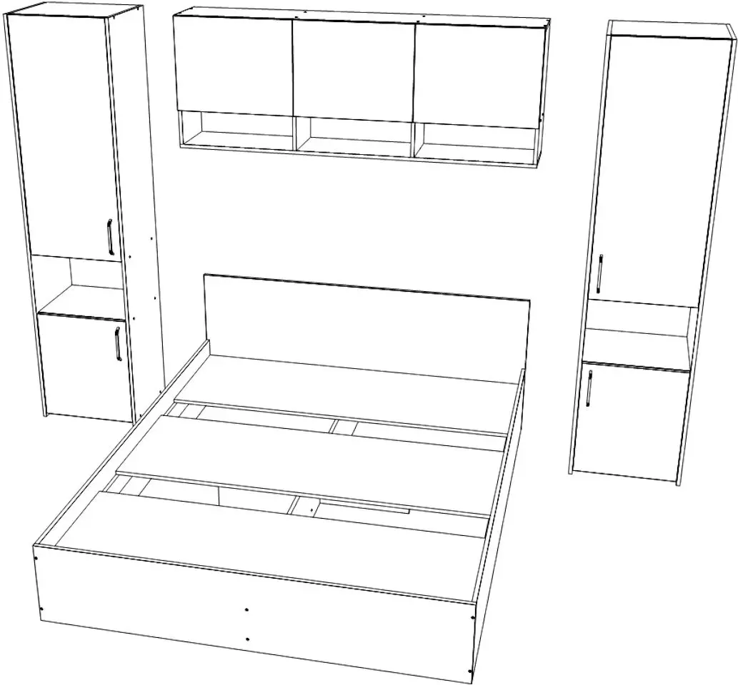 Dormitor Haaus Malmo V11 160x200 (White Oak/Anthracite)