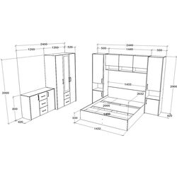 Dormitor Haaus Malmo V12 140x200 (Artisan Oak/Clay) Thumb